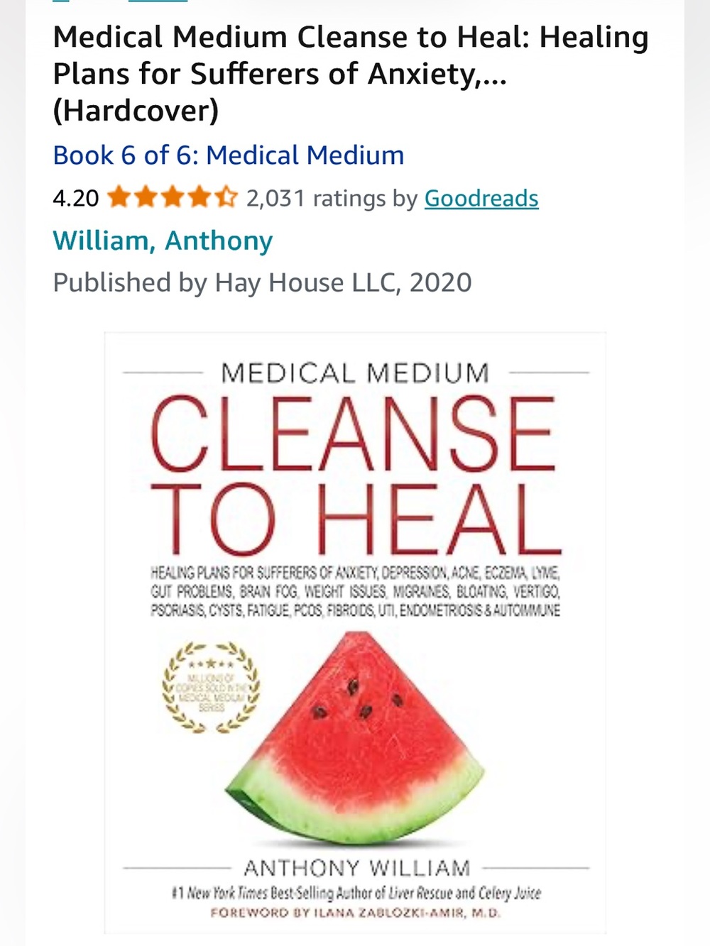 Medical Medium Cleanse to Heal Book